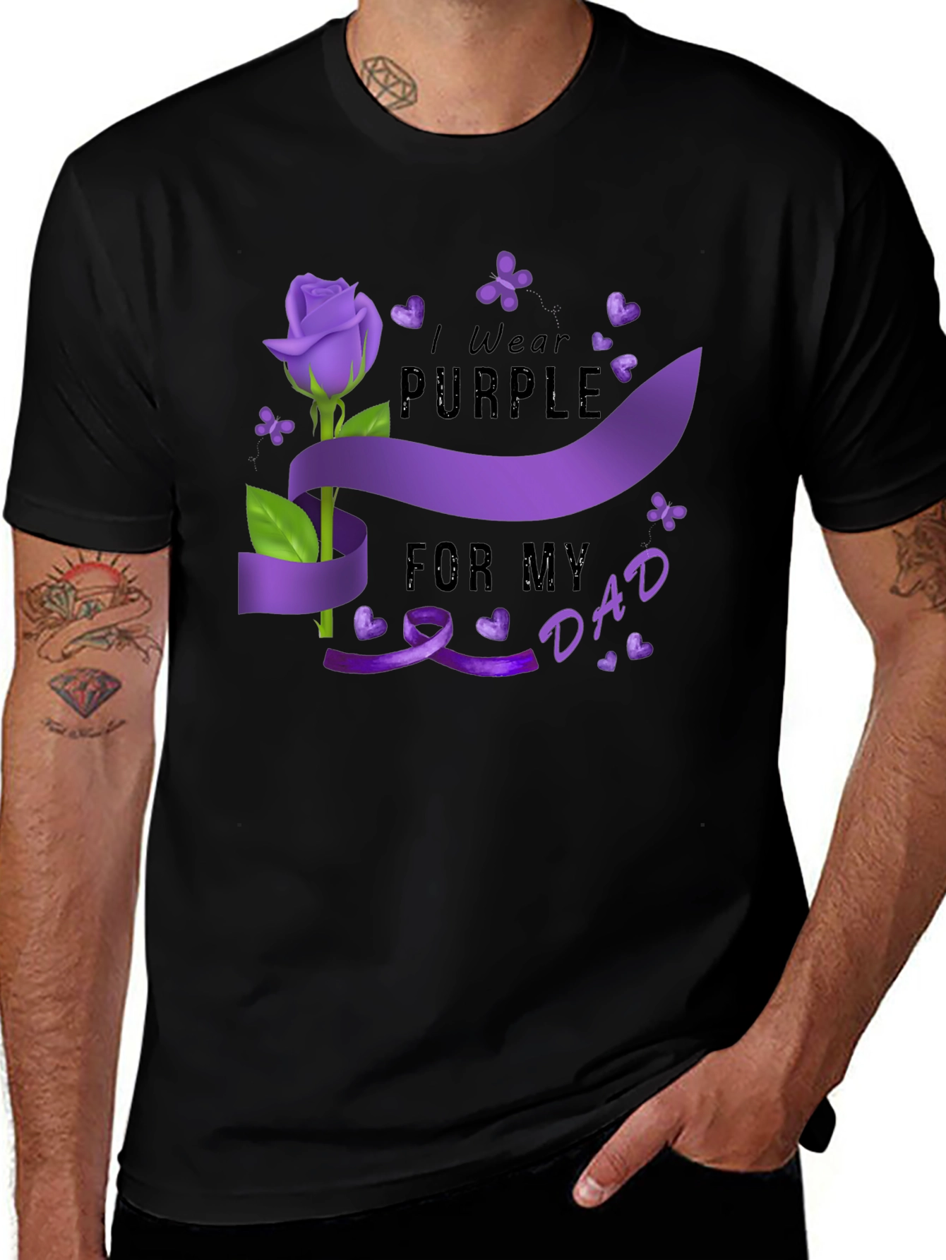 I Wear Purple For My Dad T-Shirt