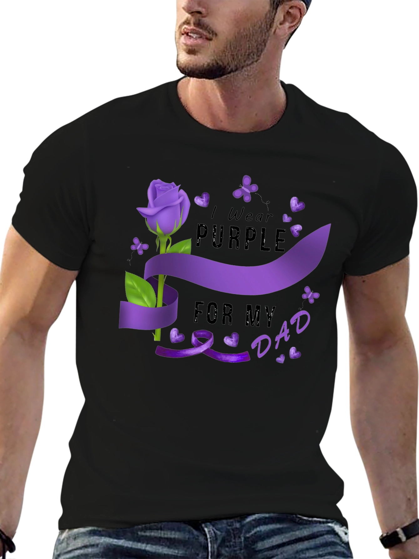 I Wear Purple For My Dad T-Shirt