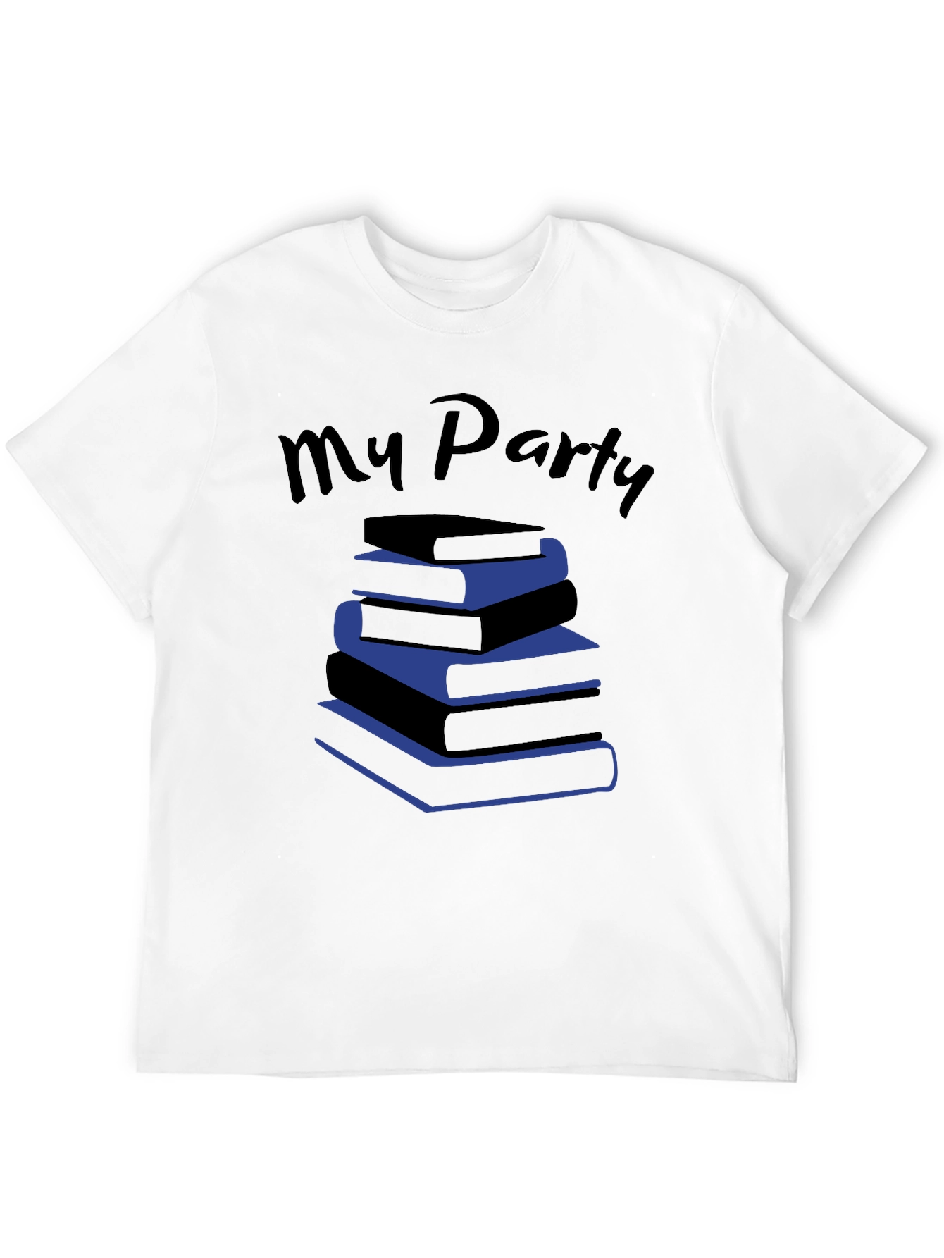 Book Lover T-Shirt - My Party Stacked Books