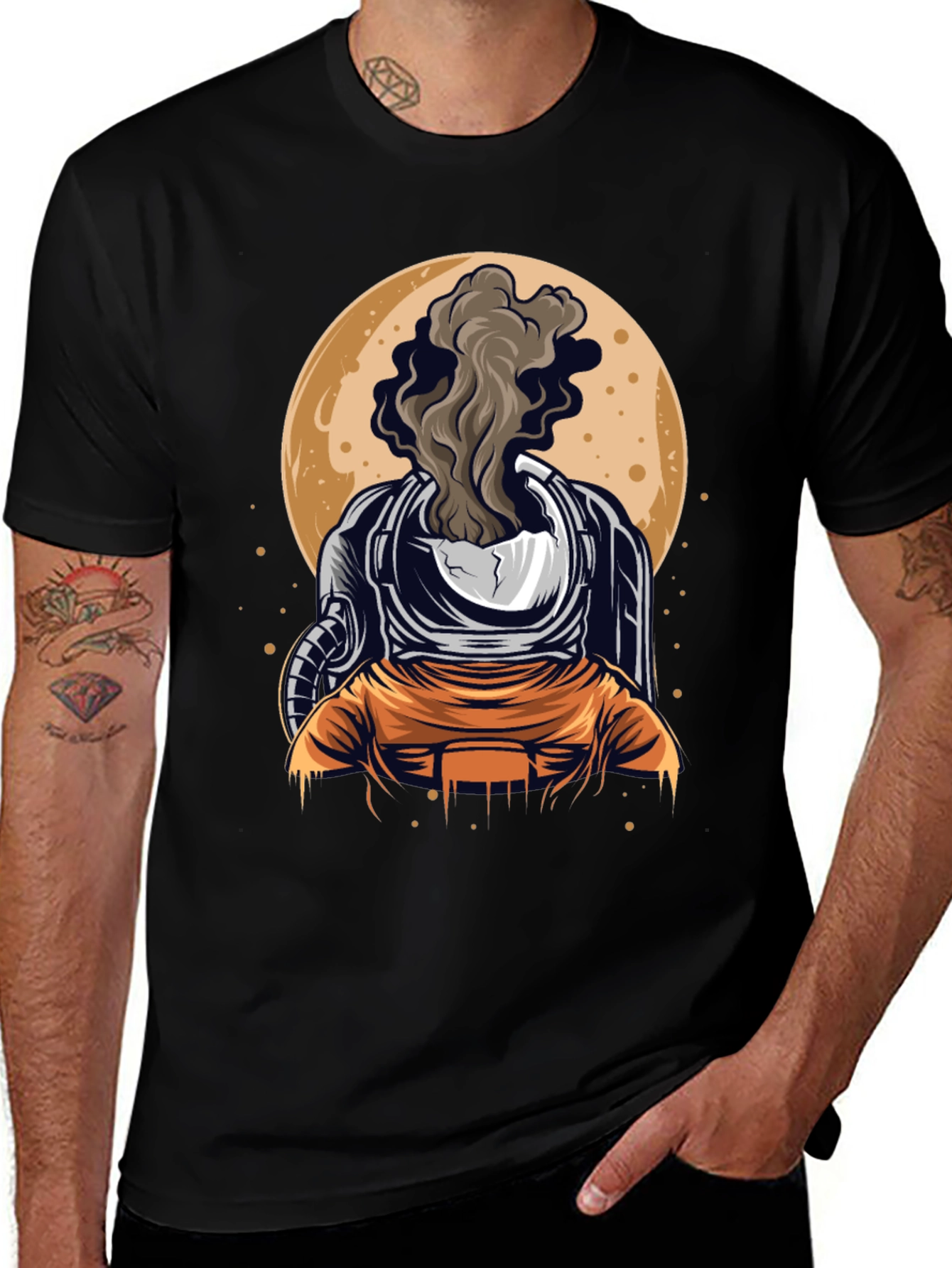 Astronaut Smoke Graphic Print T-Shirt