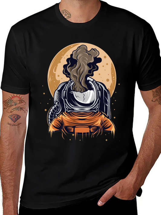Astronaut Smoke Graphic Print T-Shirt