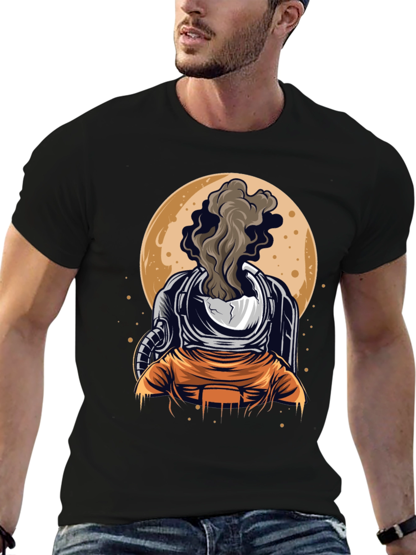 Astronaut Smoke Graphic Print T-Shirt