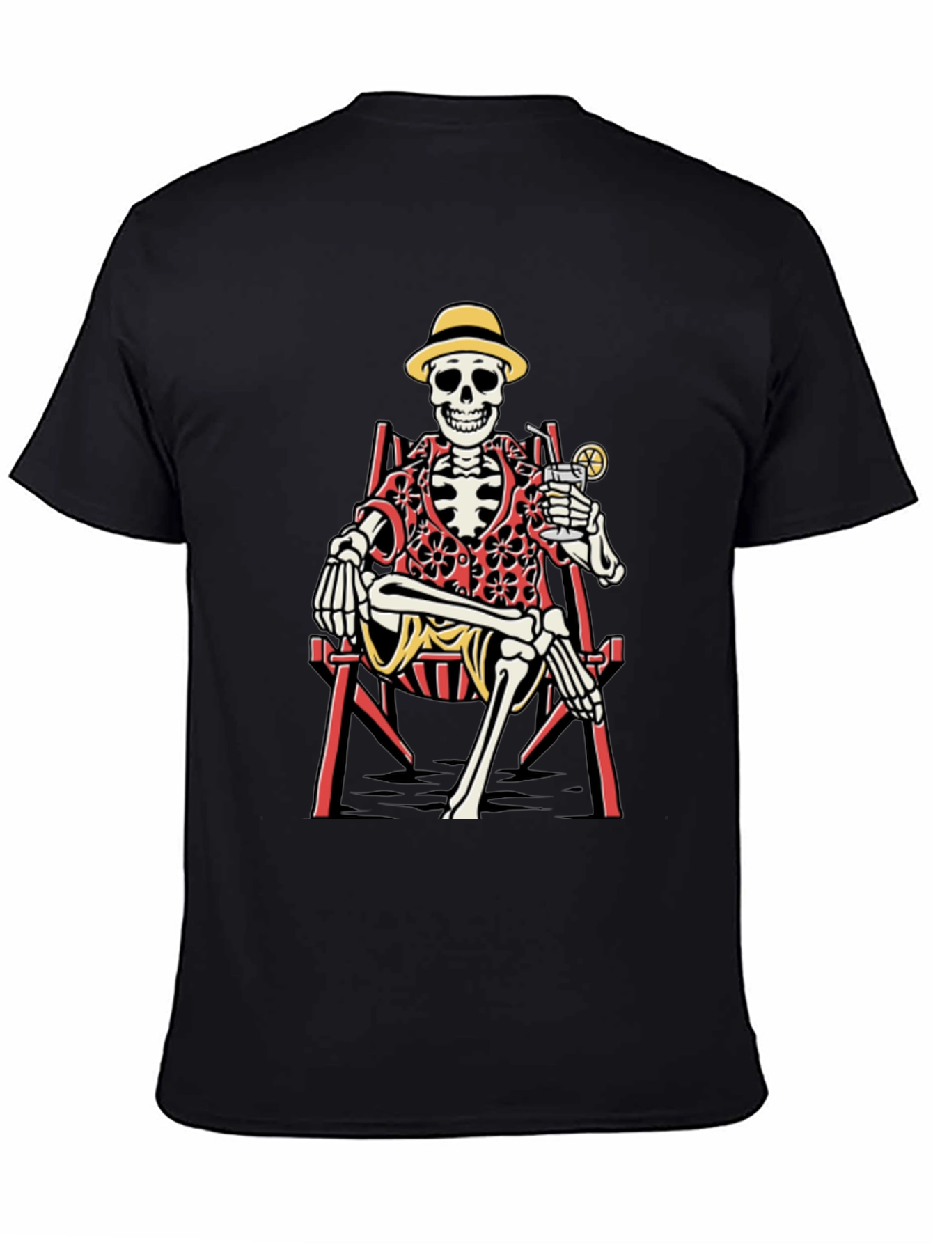 Skeleton Lounging T-Shirt - Beach Vibes