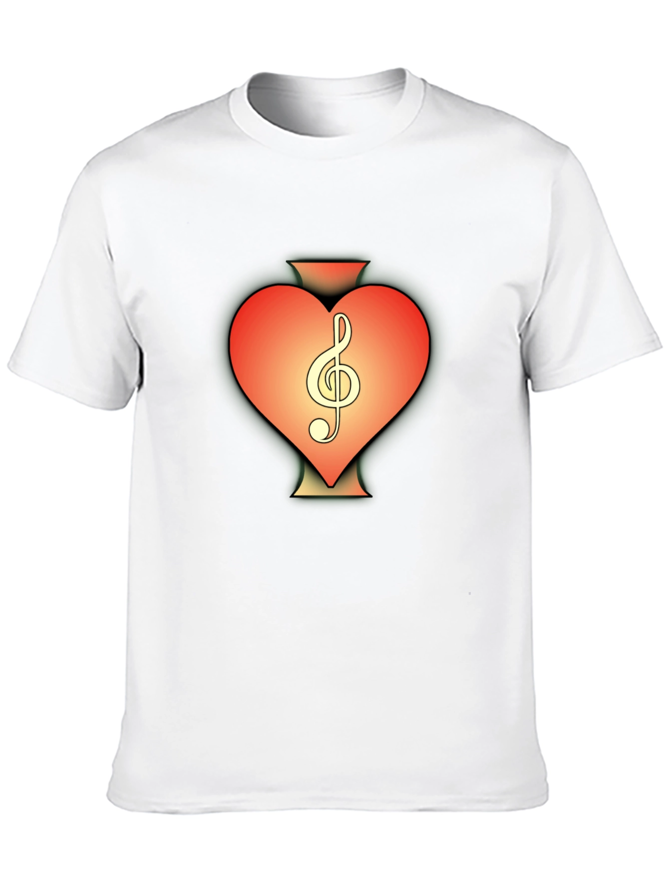 Heart Treble Clef Black T-Shirt