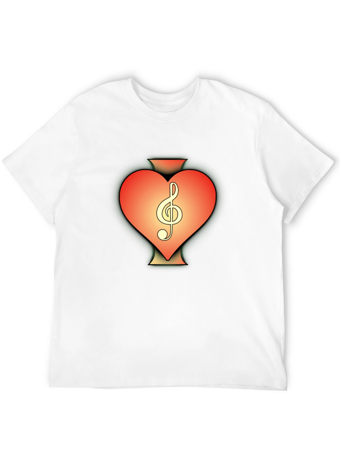 Heart Treble Clef Black T-Shirt