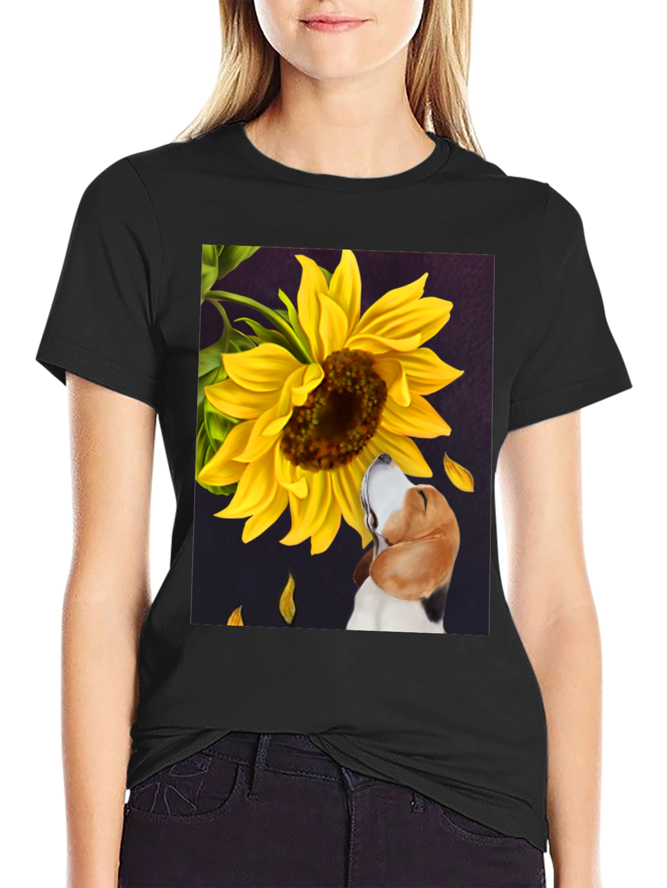 Dog & Sunflower Graphic Tee