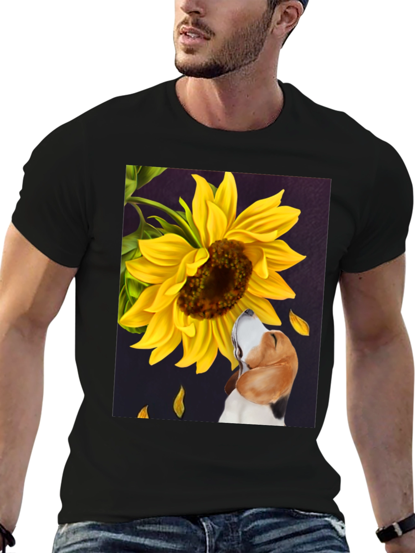 Dog & Sunflower Graphic Tee