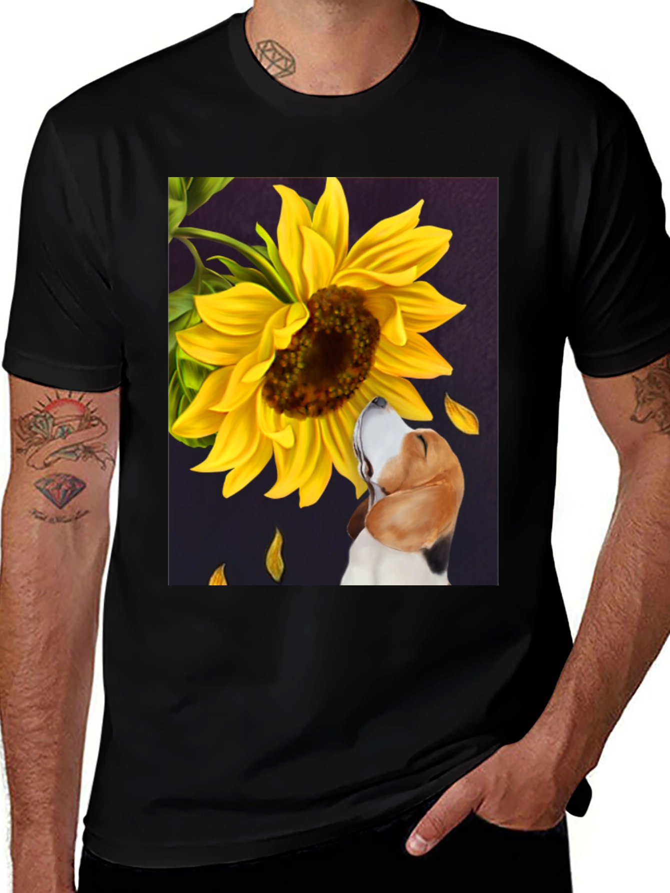 Dog & Sunflower Graphic Tee