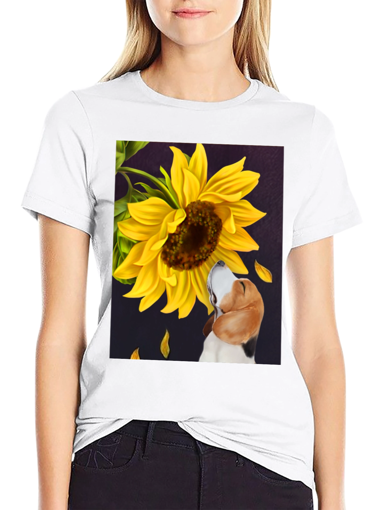 Dog & Sunflower Graphic Tee