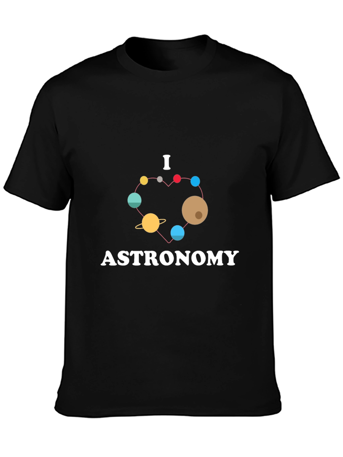 I Love Astronomy T-Shirt - Planets Heart Design