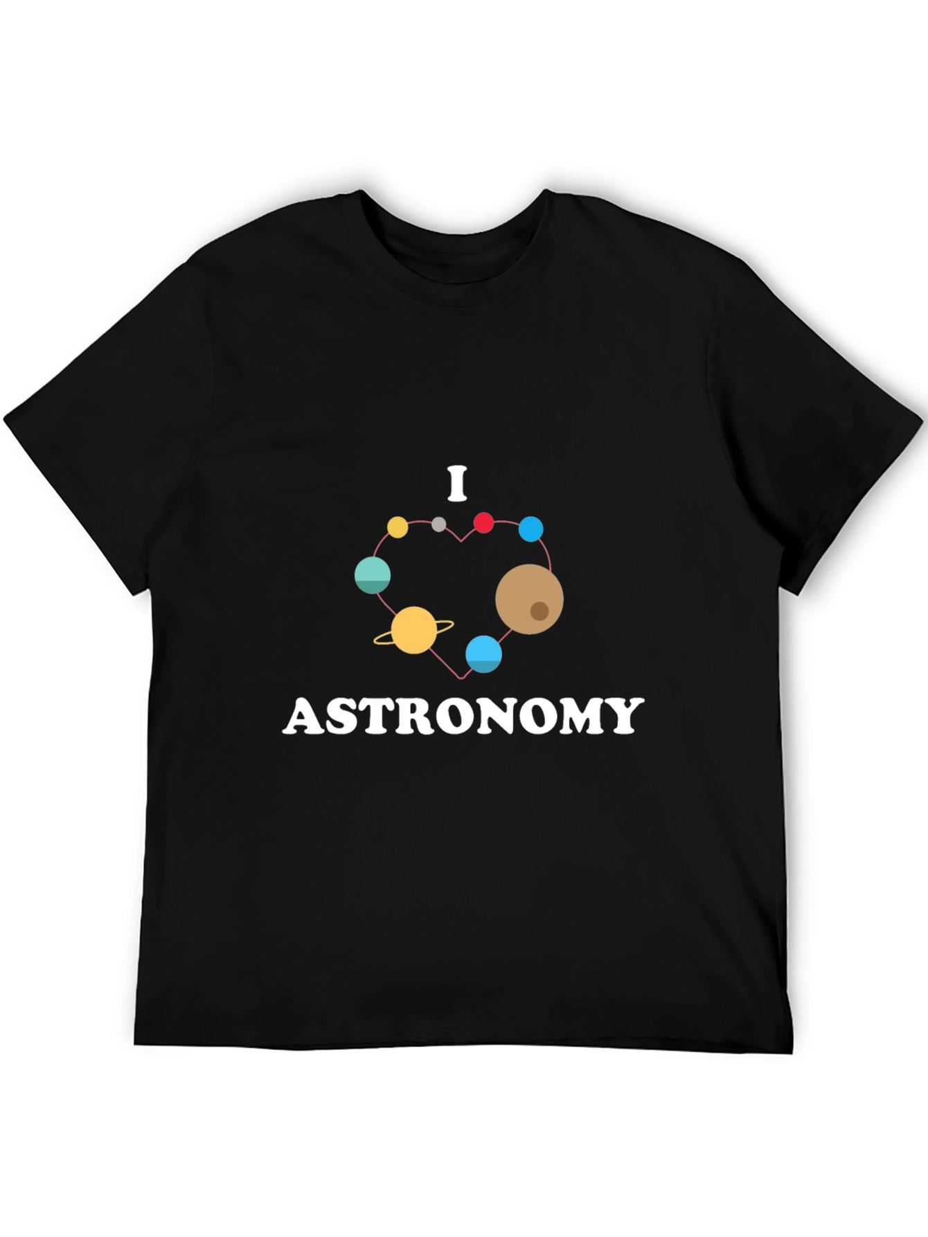 I Love Astronomy T-Shirt - Planets Heart Design