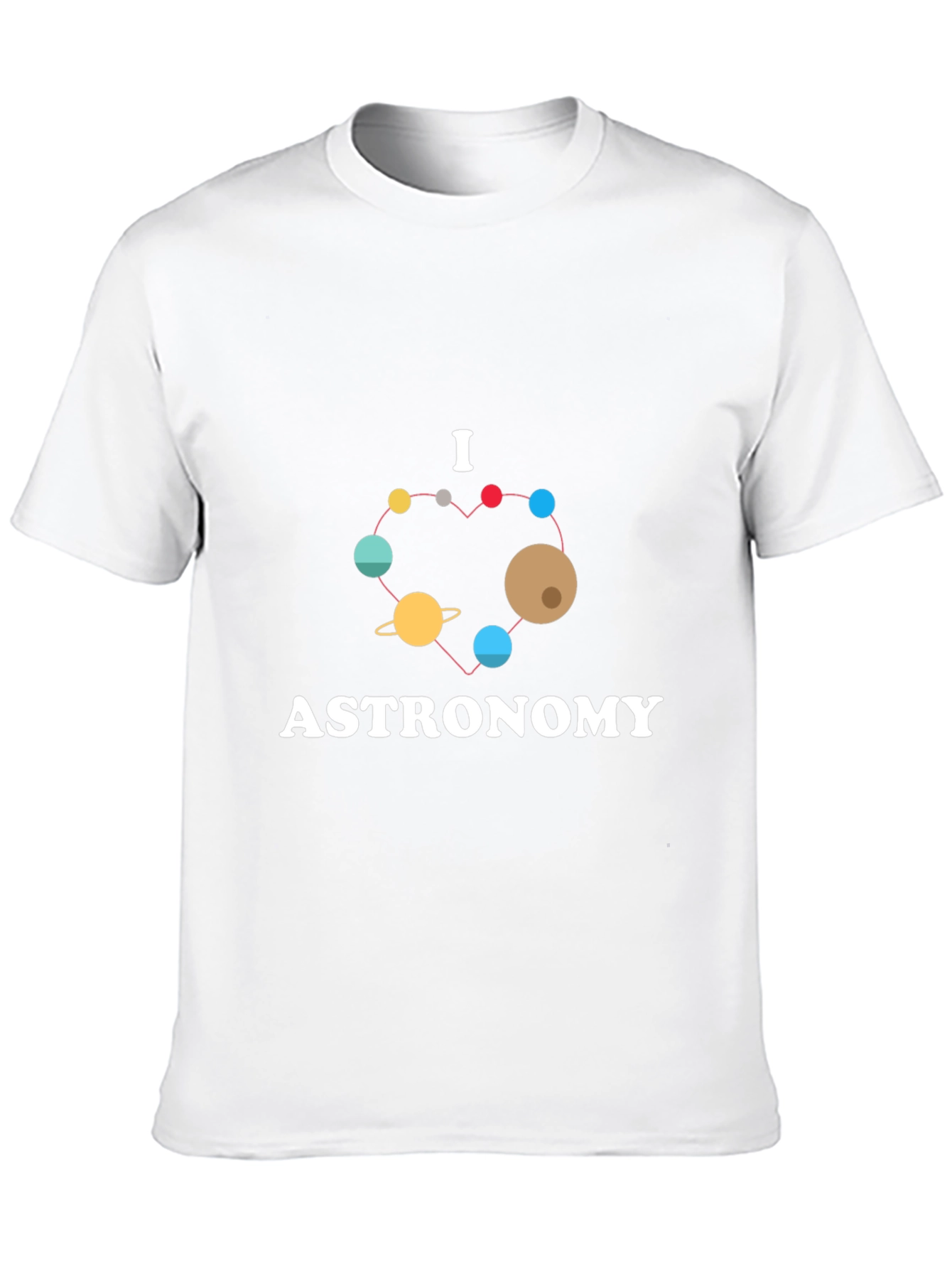 I Love Astronomy T-Shirt - Planets Heart Design