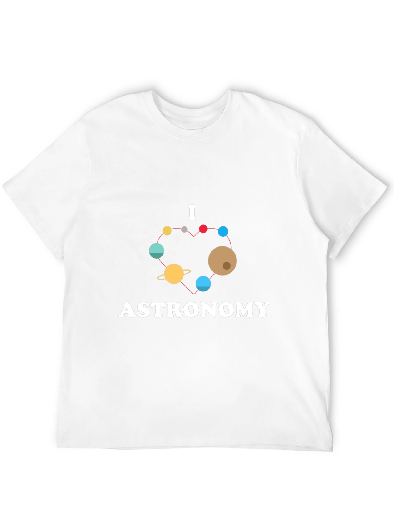 I Love Astronomy T-Shirt - Planets Heart Design