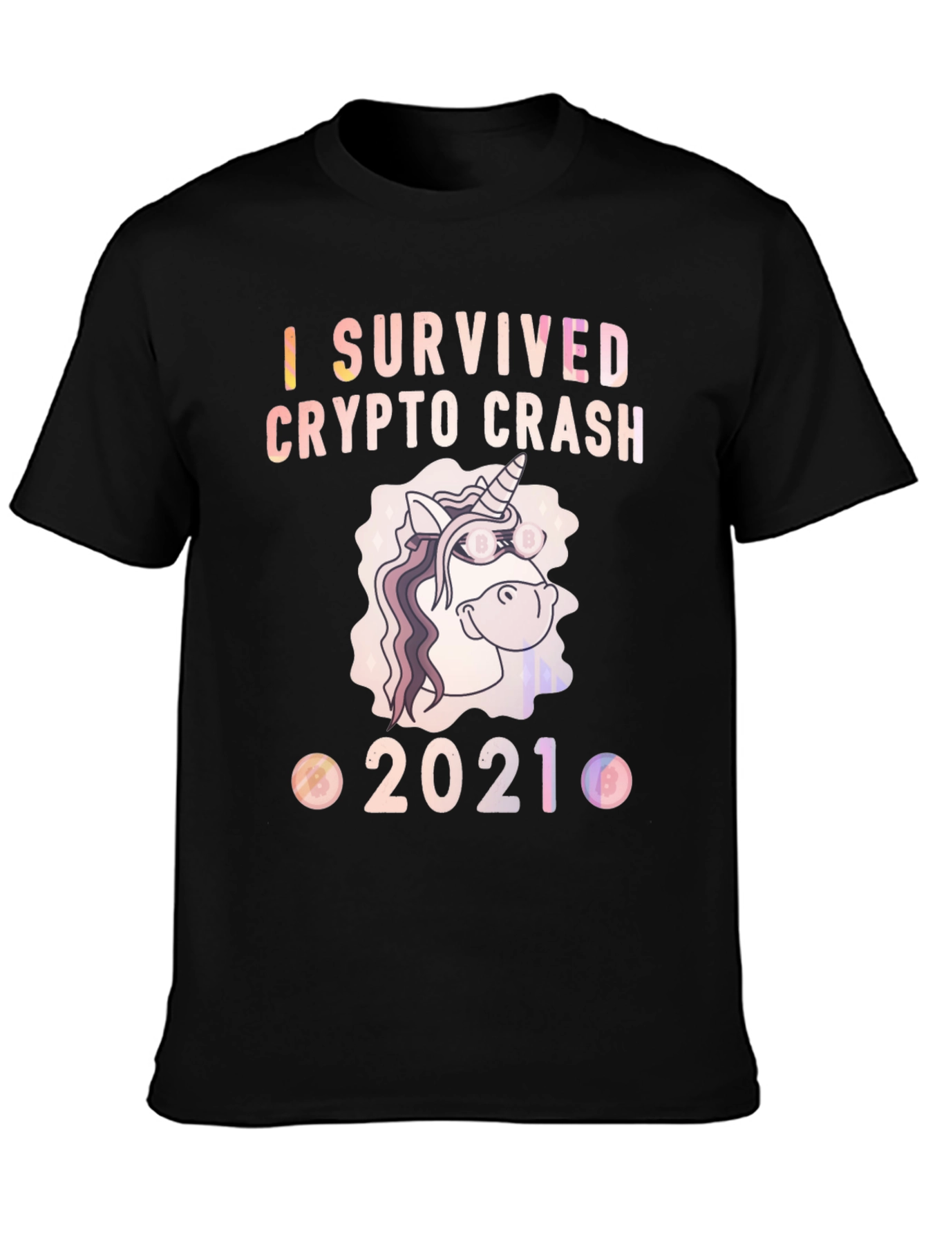 I Survived Crypto Crash 2021 Black T-Shirt