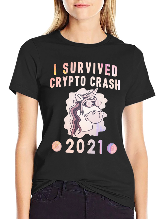 I Survived Crypto Crash 2021 Black T-Shirt