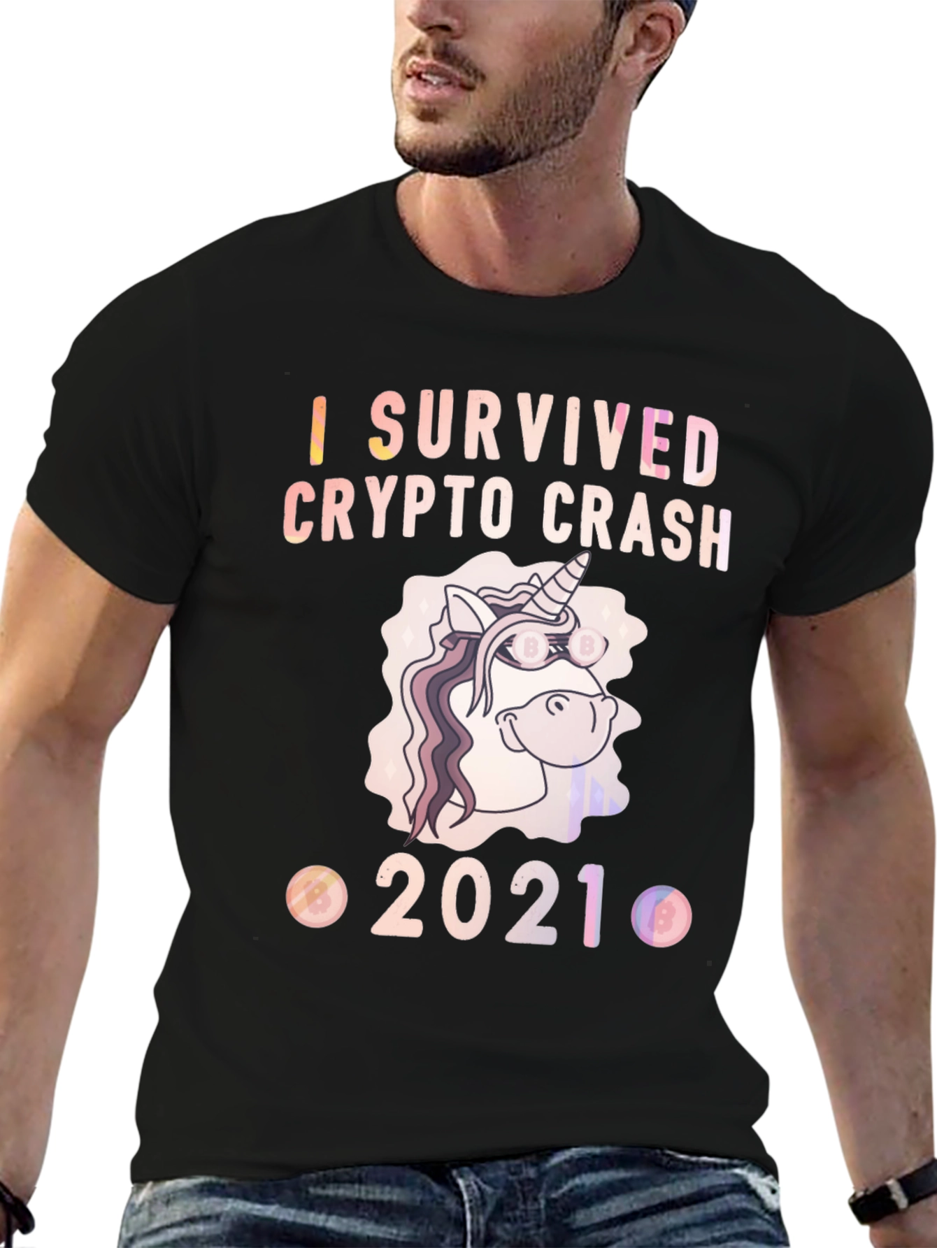 I Survived Crypto Crash 2021 Black T-Shirt
