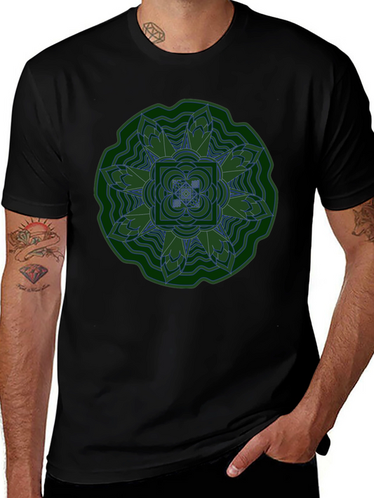 Geometric Mandala Graphic T-Shirt - Stylish Casual Wear