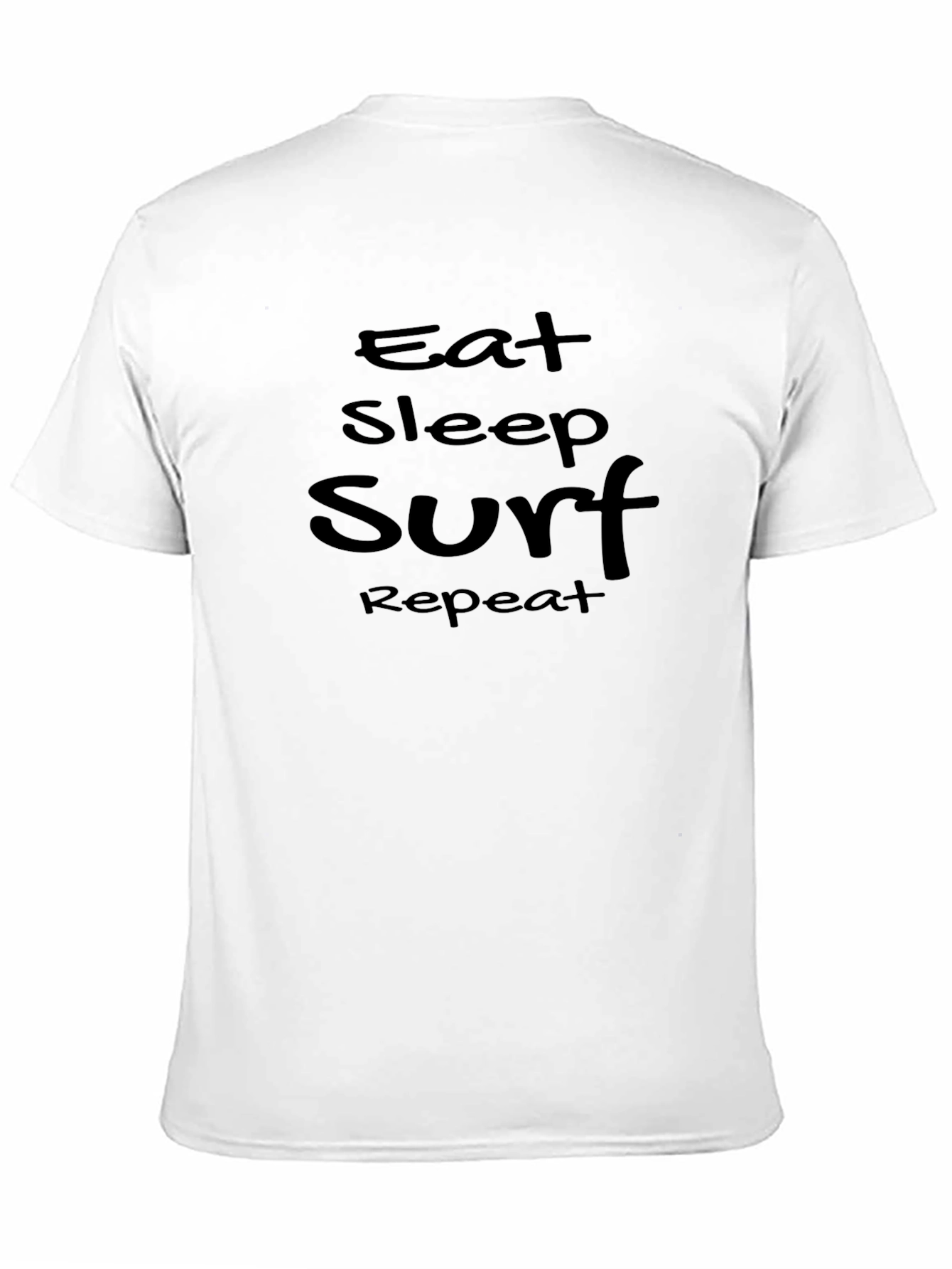 Eat Sleep Surf Repeat T-Shirt - Black Cotton Tee