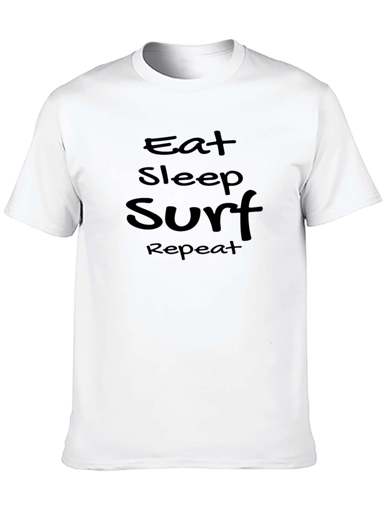 Eat Sleep Surf Repeat T-Shirt - Black Cotton Tee