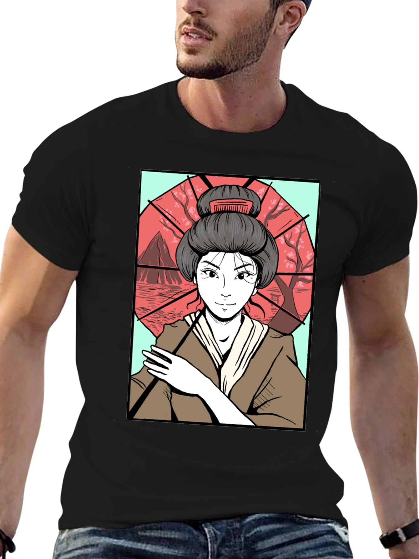 Geisha Art T-Shirt - Graphic Tee for Men
