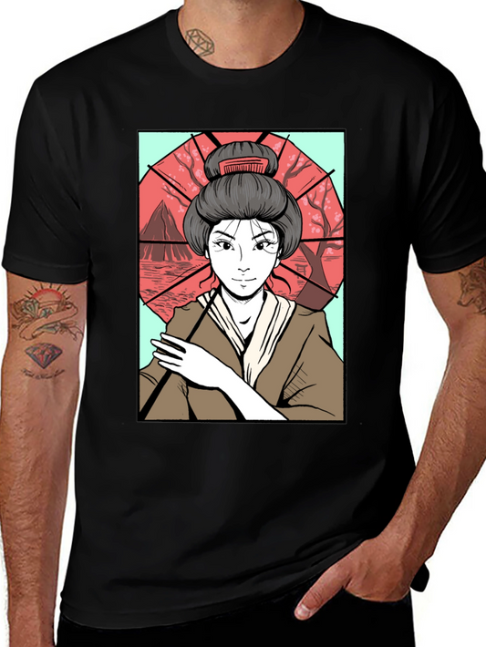 Geisha Art T-Shirt - Graphic Tee for Men