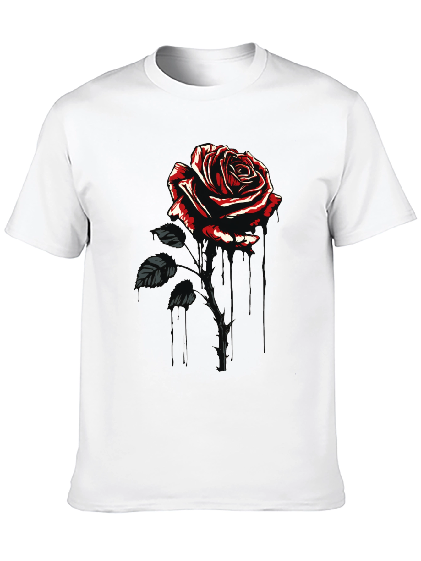 Gothic Rose Graphic Black T-Shirt