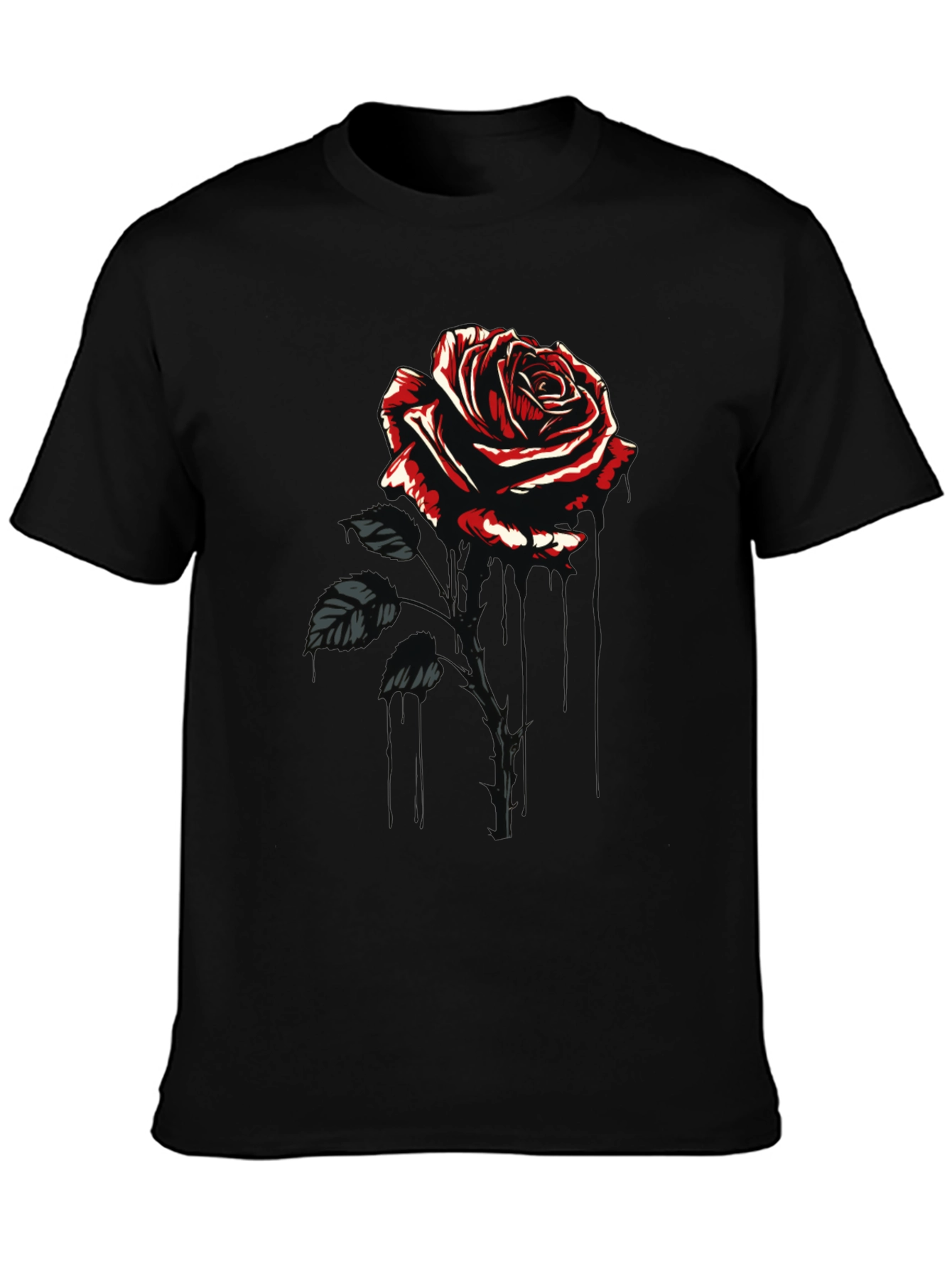Gothic Rose Graphic Black T-Shirt