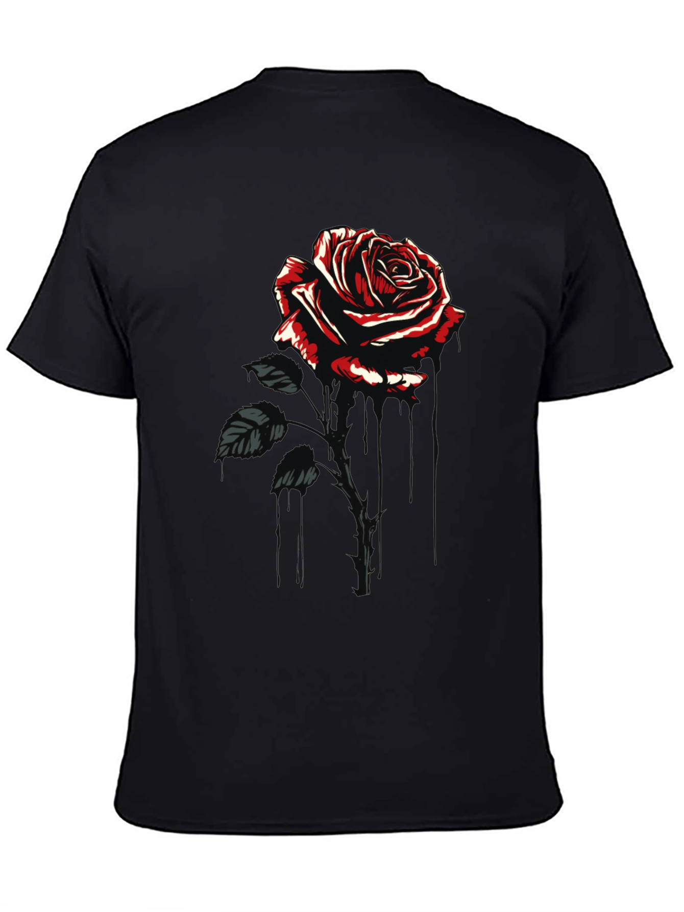 Gothic Rose Graphic Black T-Shirt