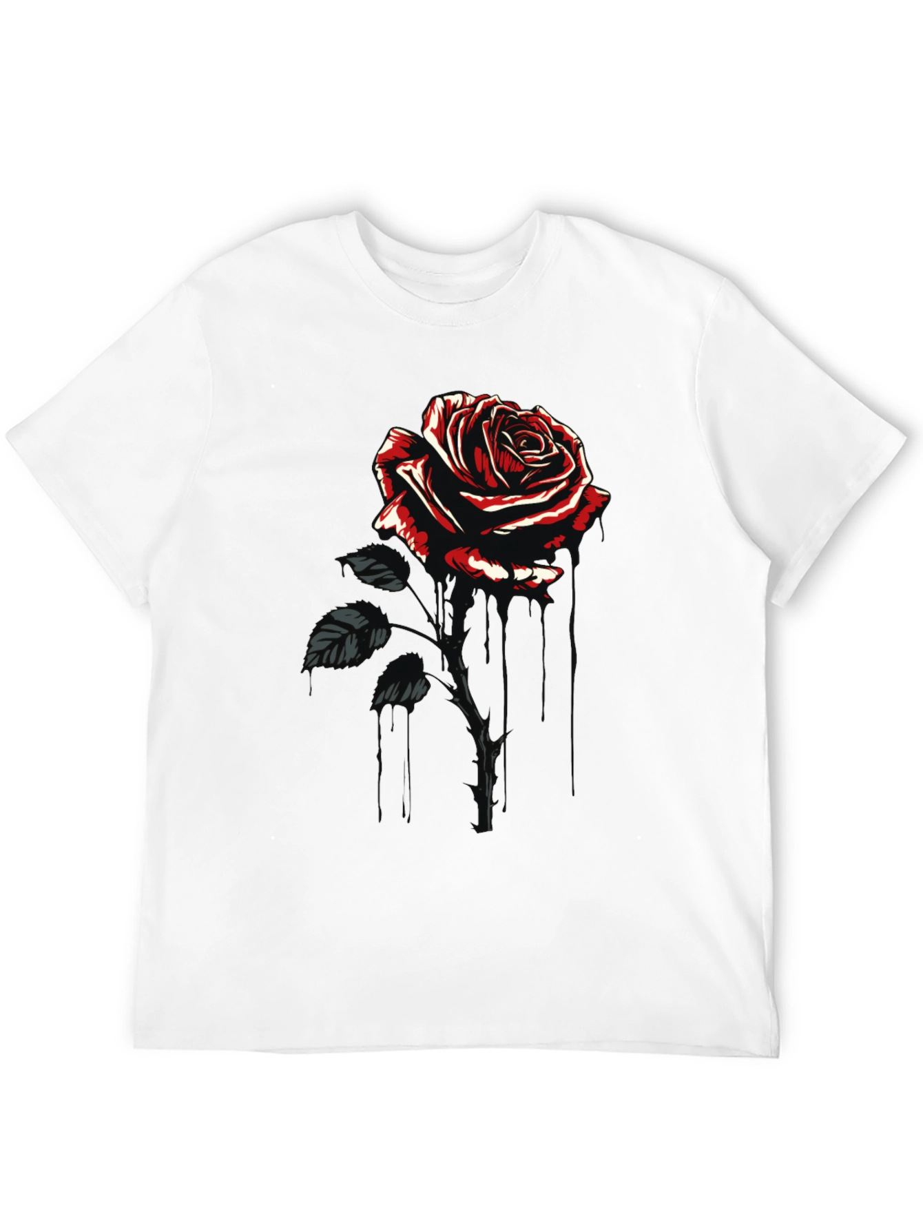 Gothic Rose Graphic Black T-Shirt