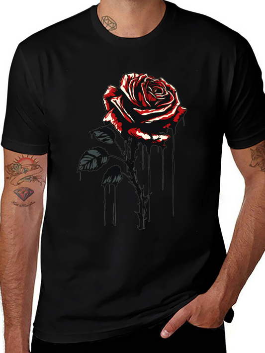 Gothic Rose Graphic Black T-Shirt