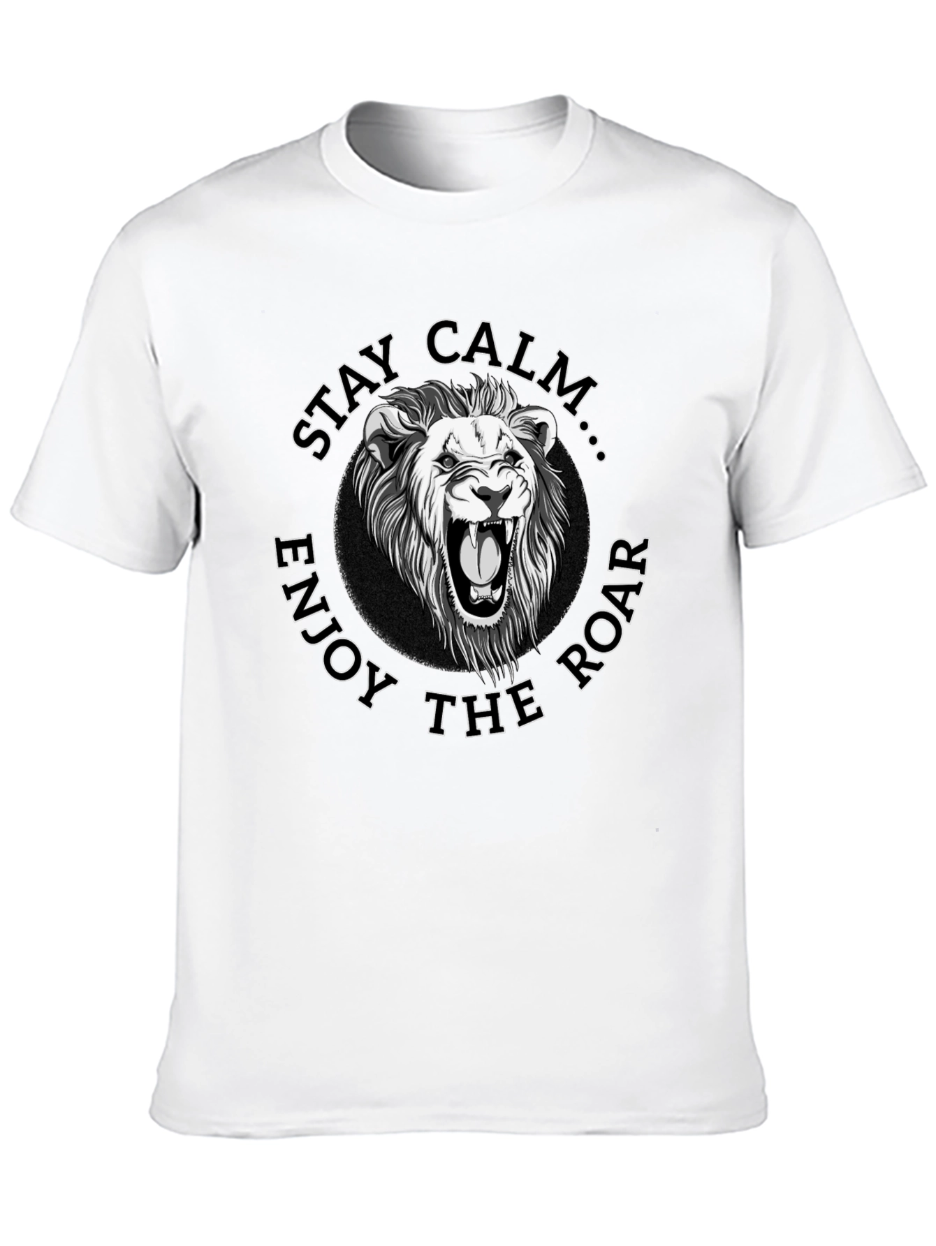 Stay Calm Lion Graphic Black Tee