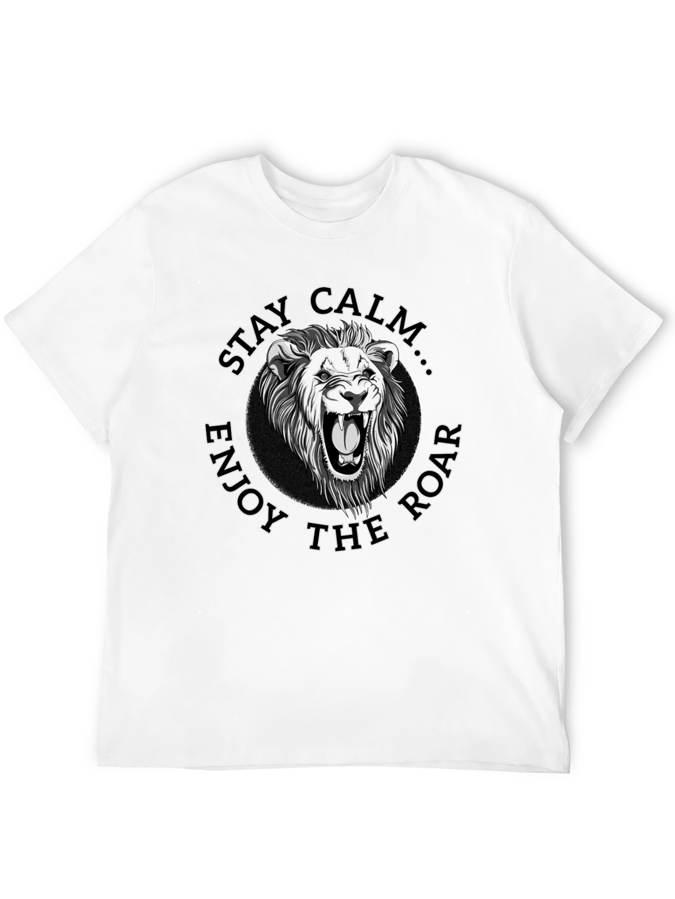 Stay Calm Lion Graphic Black Tee