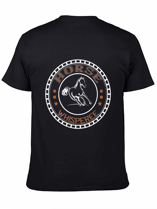 Horse Whisperer Graphic T-Shirt Black Cotton Tee