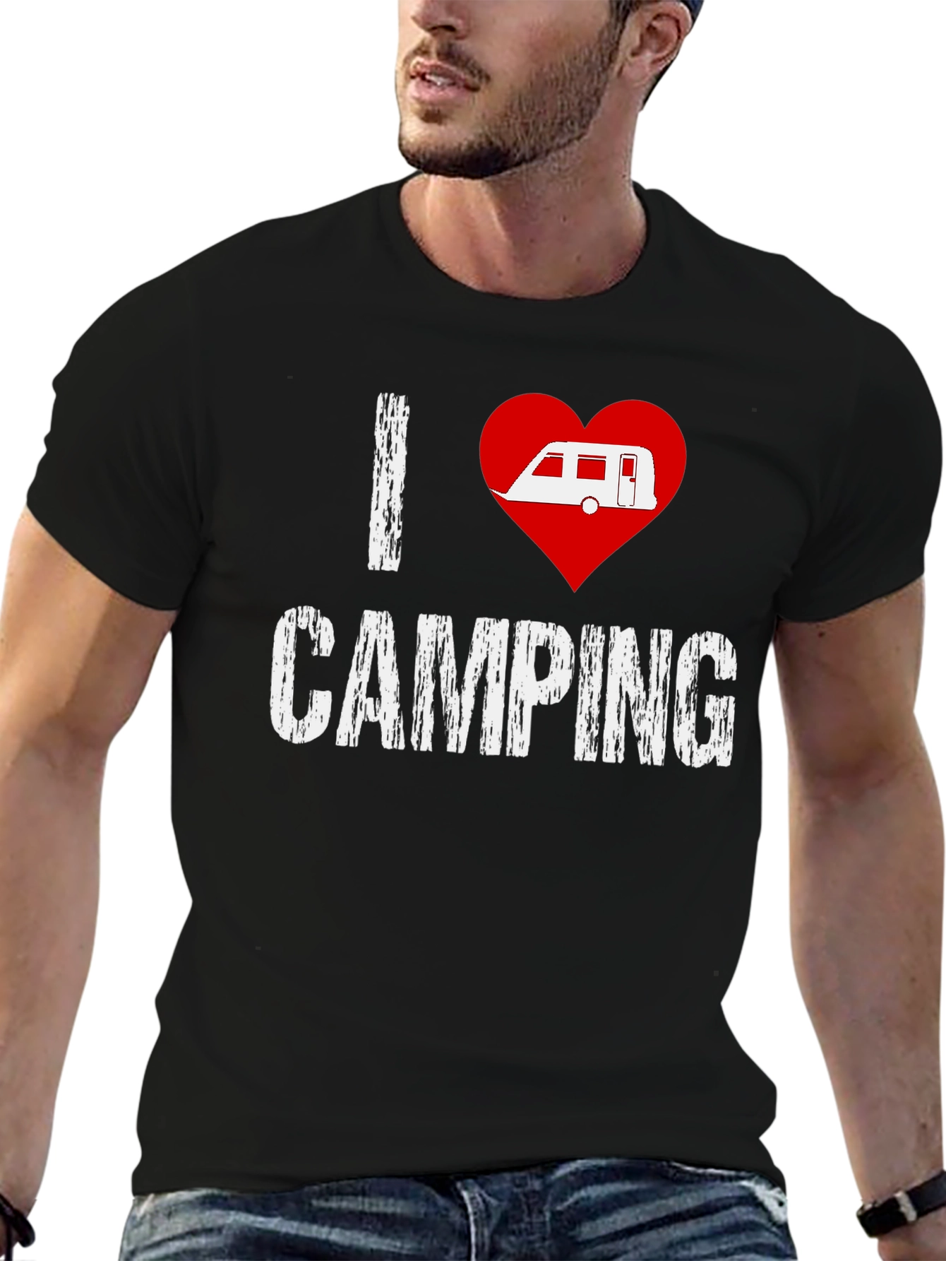 I Heart Camping T-Shirt - Black