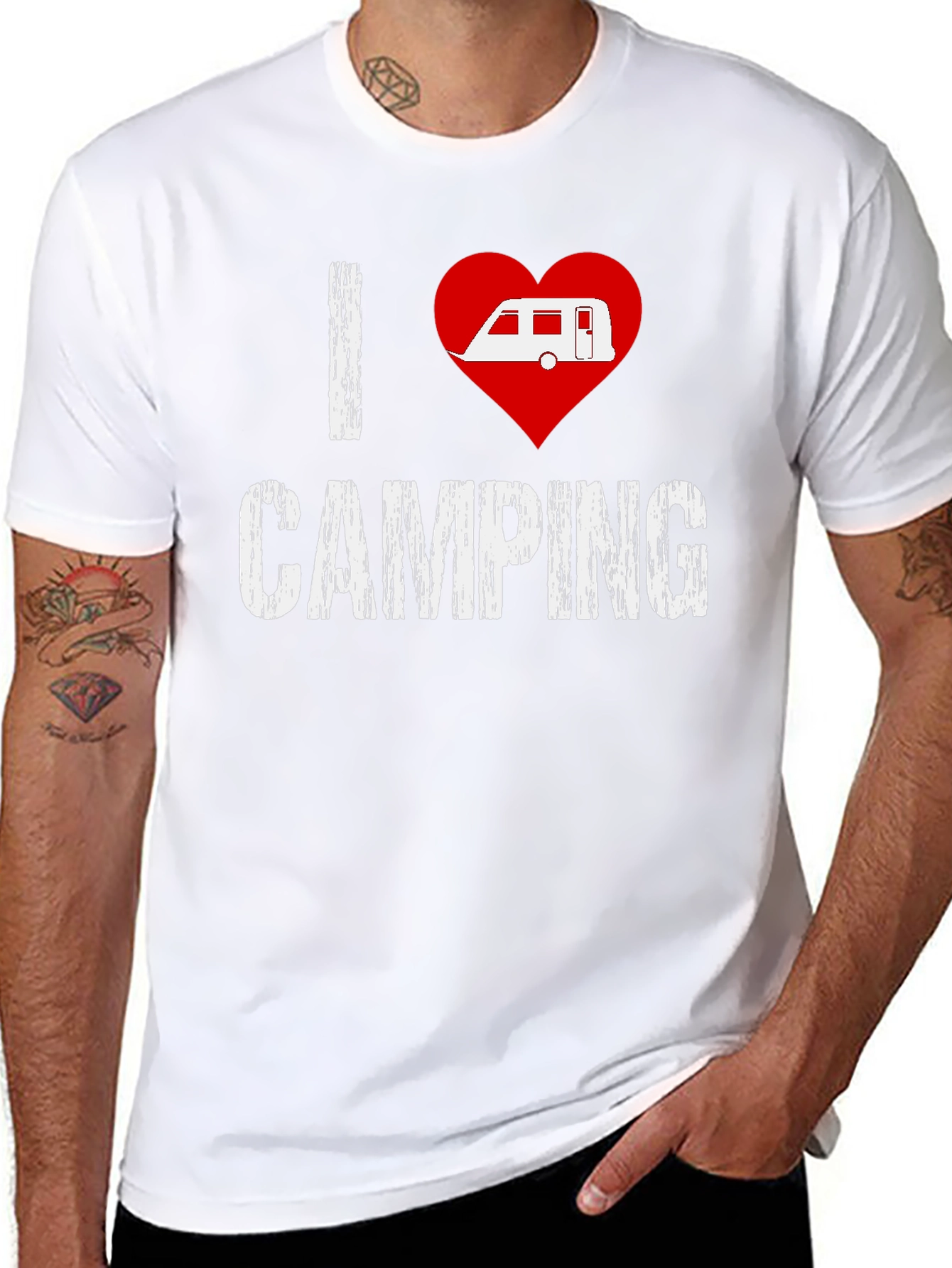 I Heart Camping T-Shirt - Black