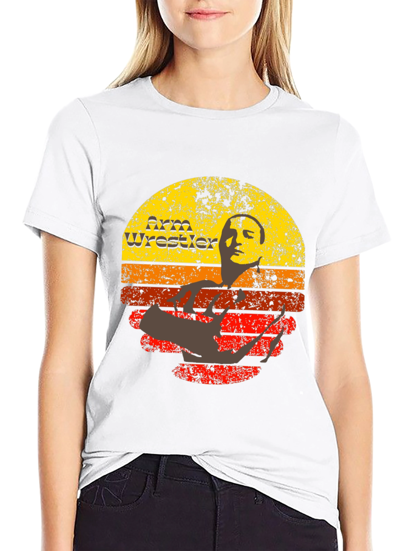 Retro Arm Wrestler Graphic T-Shirt