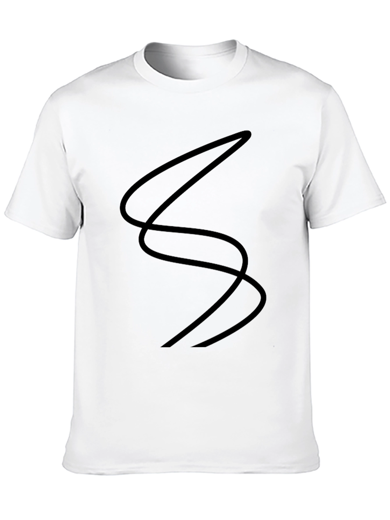 Black T-Shirt with Abstract Line Design
