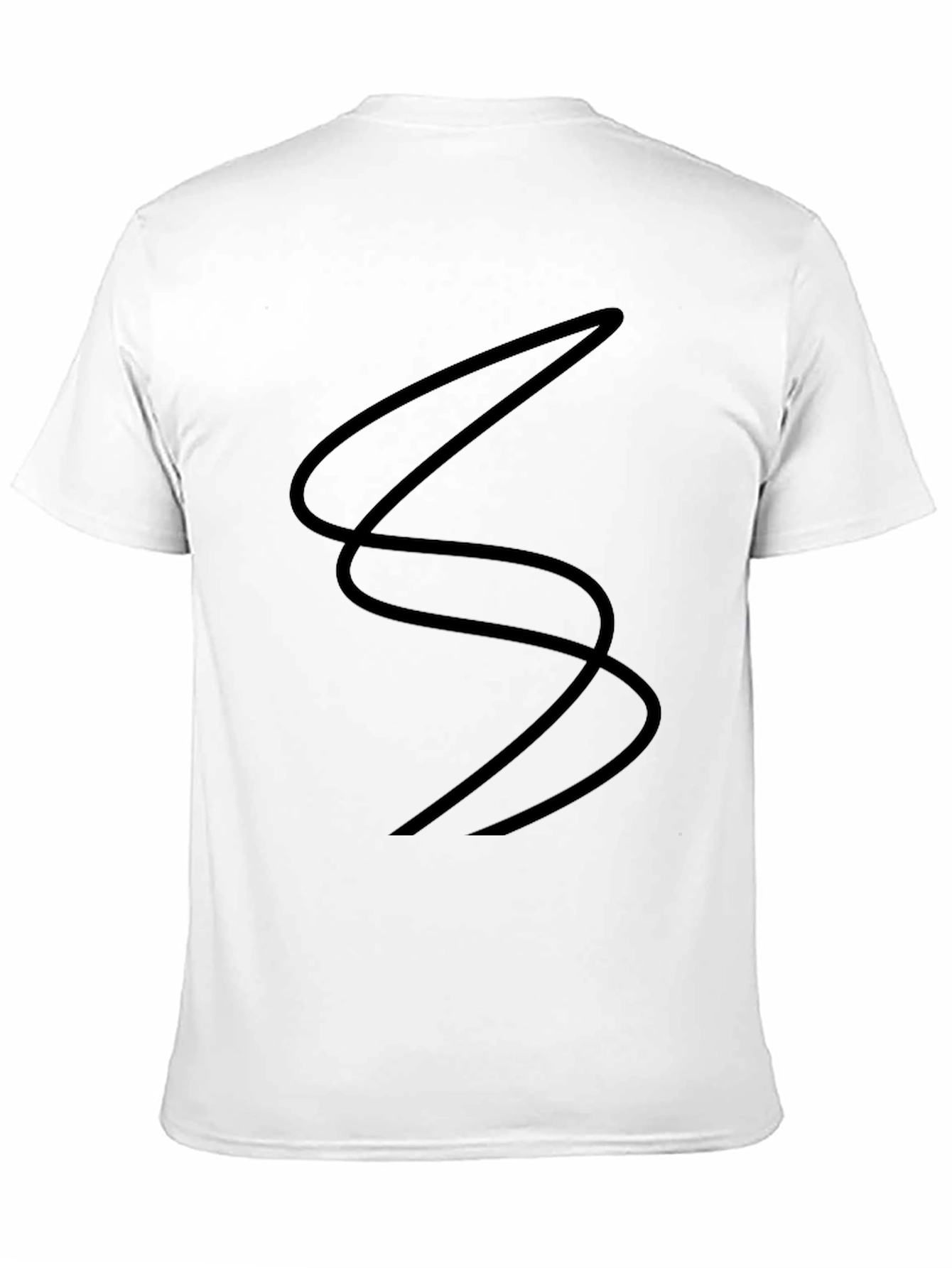 Black T-Shirt with Abstract Line Design