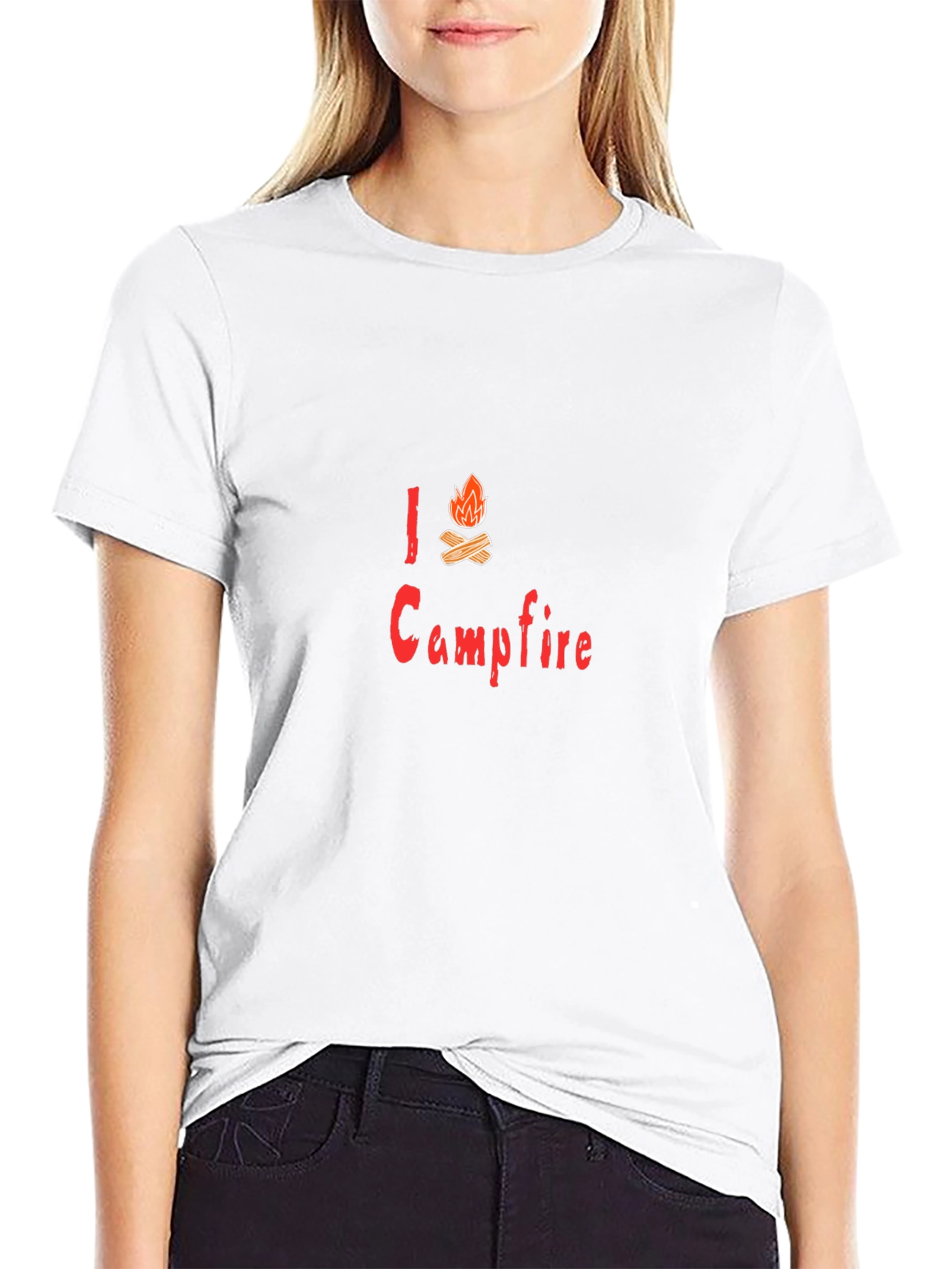I Love Campfire Graphic Tee - Black Cotton T-Shirt