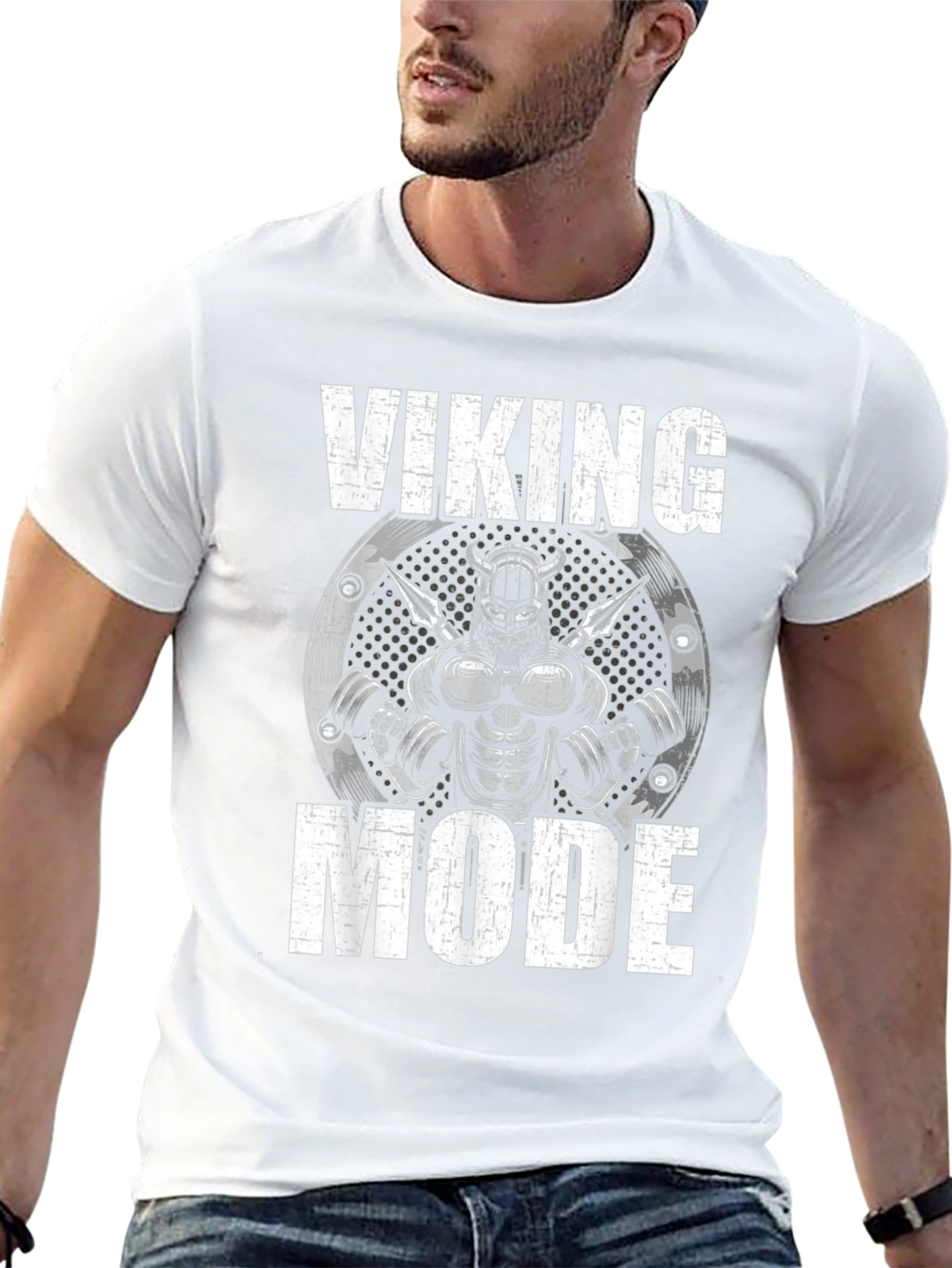 Viking Mode Black Graphic T-Shirt - Gym & Fitness