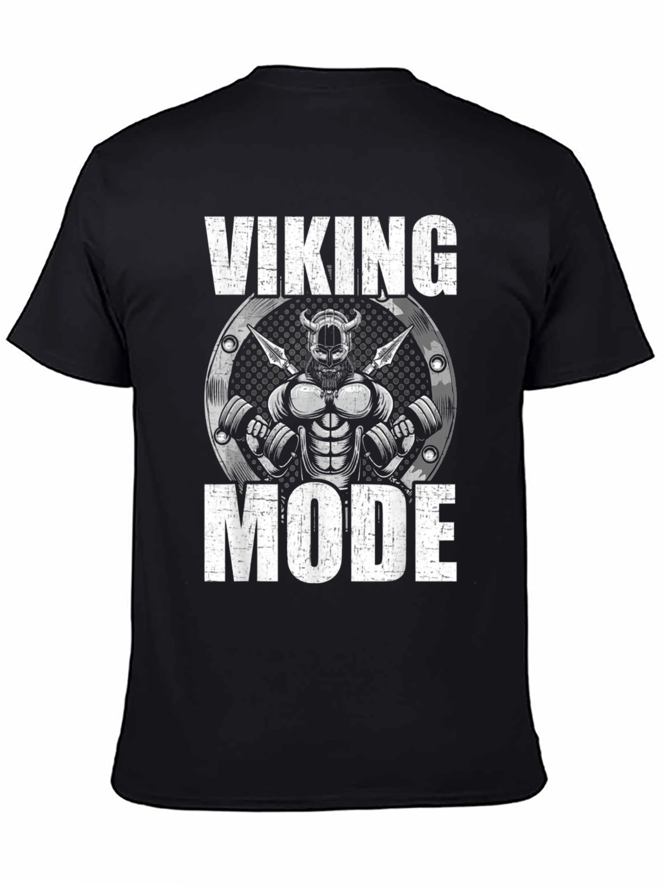 Viking Mode Black Graphic T-Shirt - Gym & Fitness