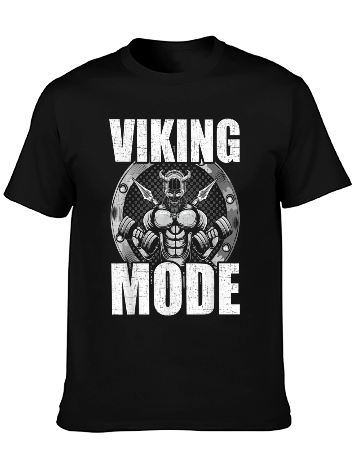 Viking Mode Black Graphic T-Shirt - Gym & Fitness