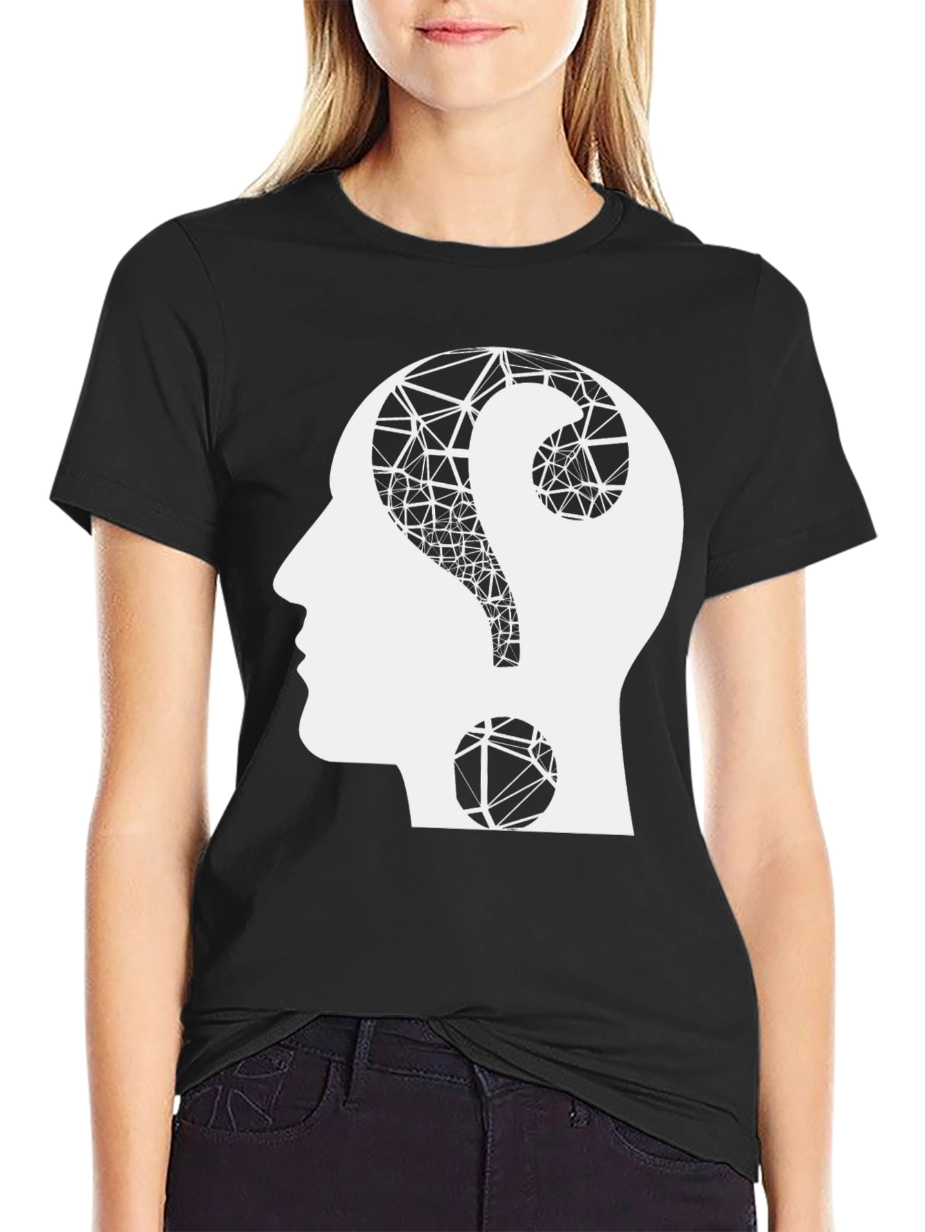 Thinking Tee - Human Head Question Mark Design