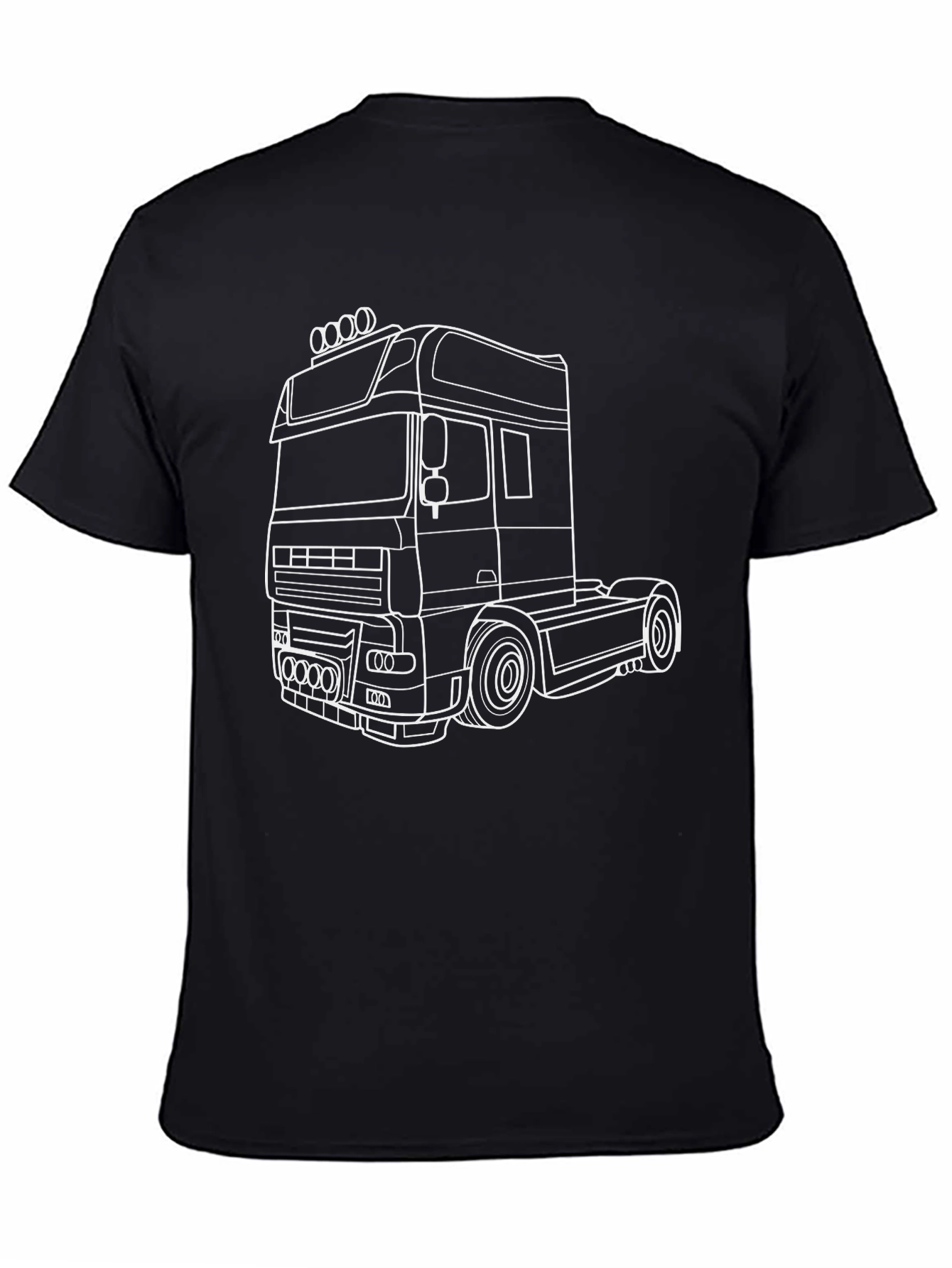 Truck Graphic Tee - Black Cotton Blend T-Shirt