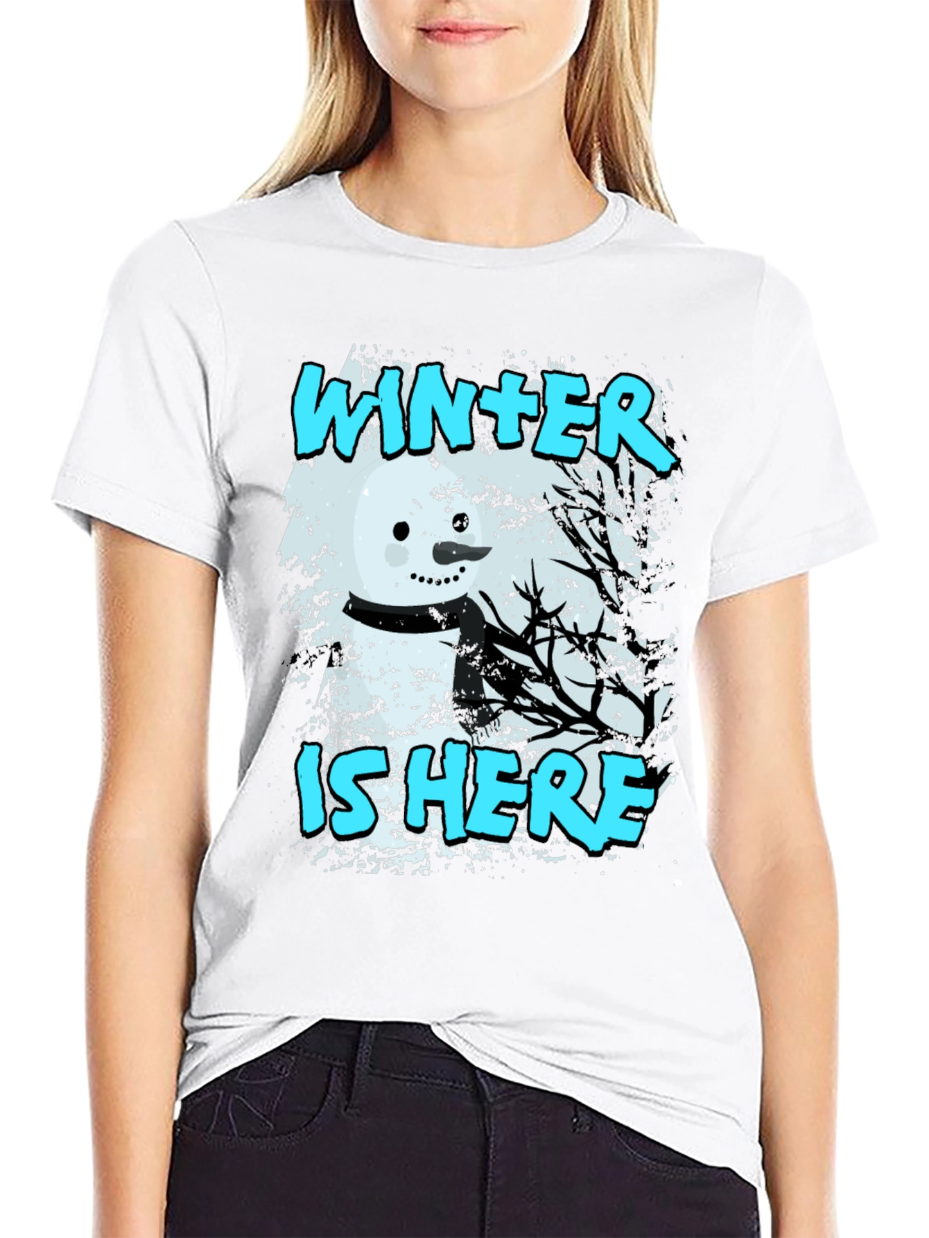 Winter is Here Snowman Graphic Tee