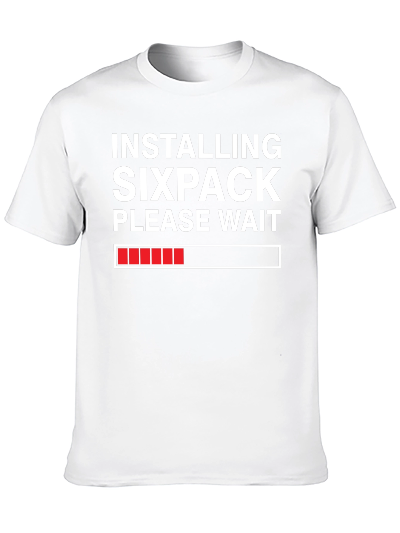 Installing Sixpack T-Shirt - Funny Gym Workout Tee