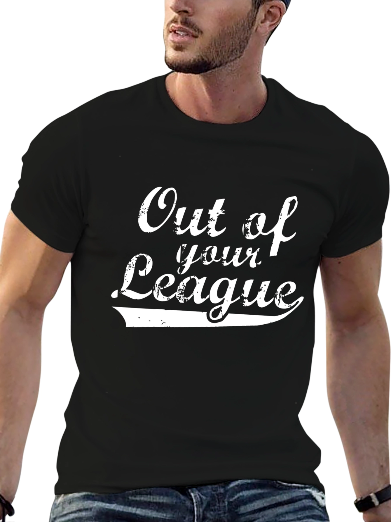 Out of Your League Black Graphic T-Shirt