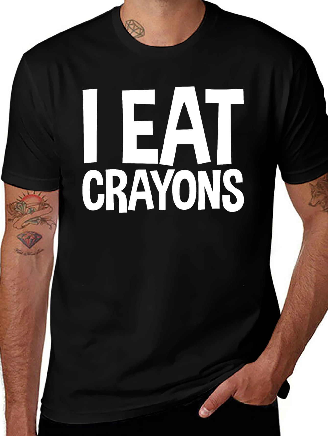 I Eat Crayons Graphic Tee - Funny Slogan T-Shirt