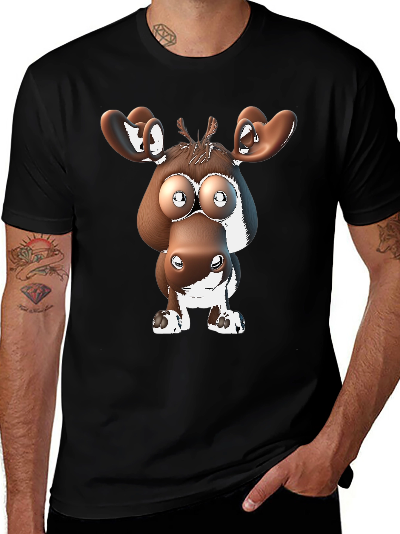 Cartoon Moose Graphic Tee