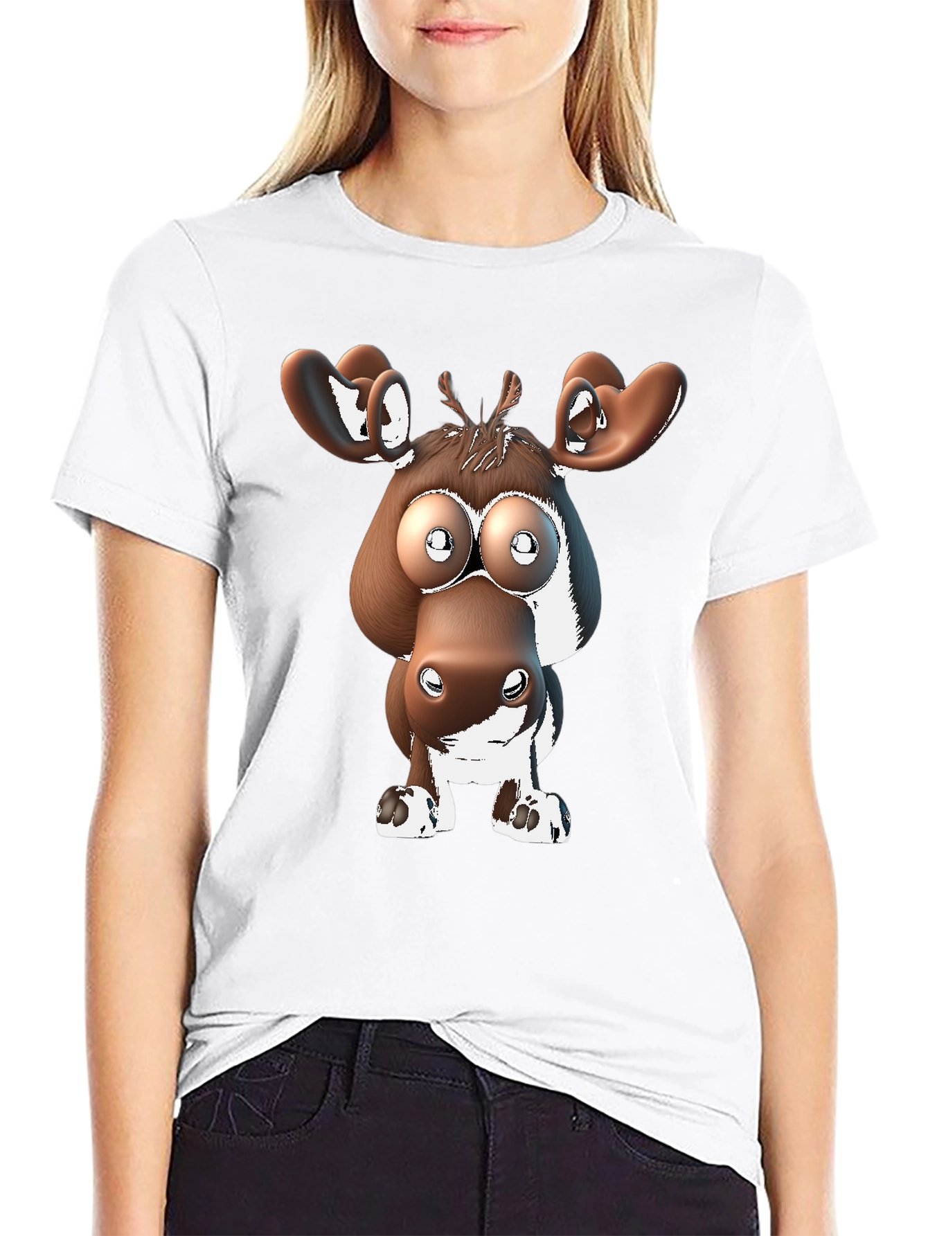 Cartoon Moose Graphic Tee